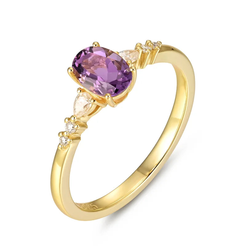 Oval Cut Amethyst Engagement Ring