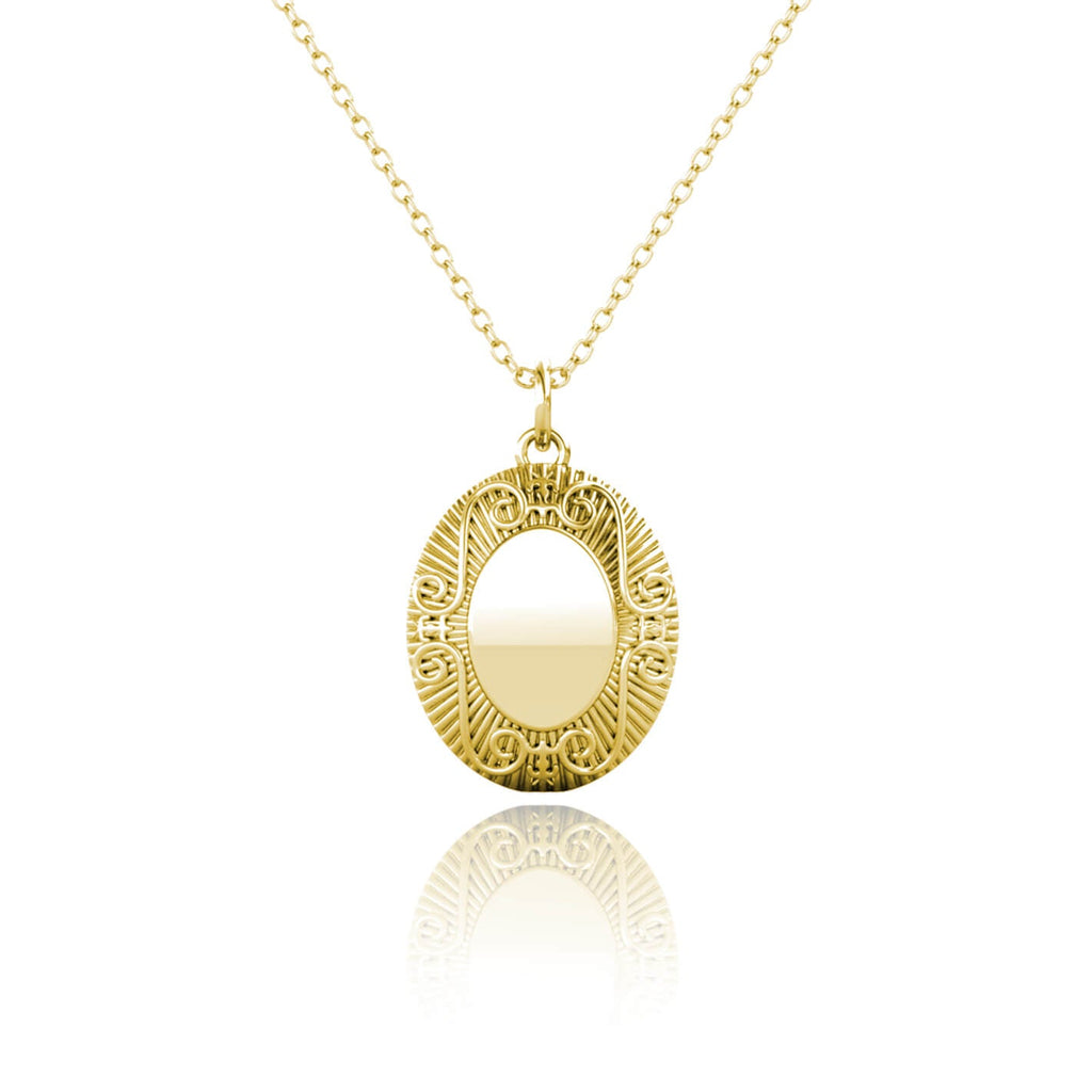 Personalised Photo Oval Locket Necklace with Picture Inside Gold