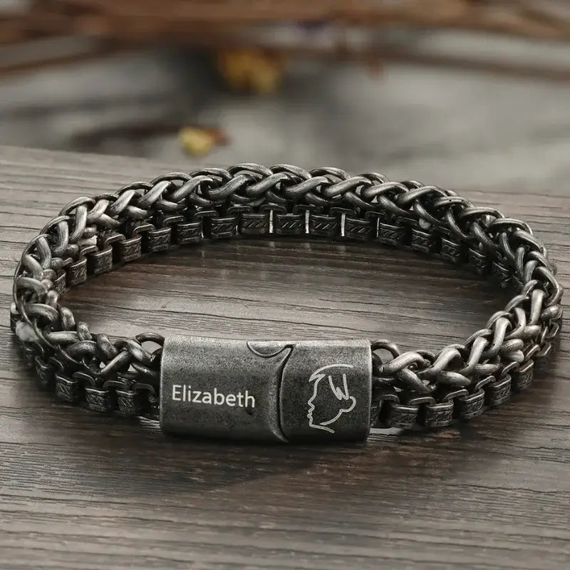 Men's Name Bracelet | Men's Engraved Bracelet | Stainless Steel