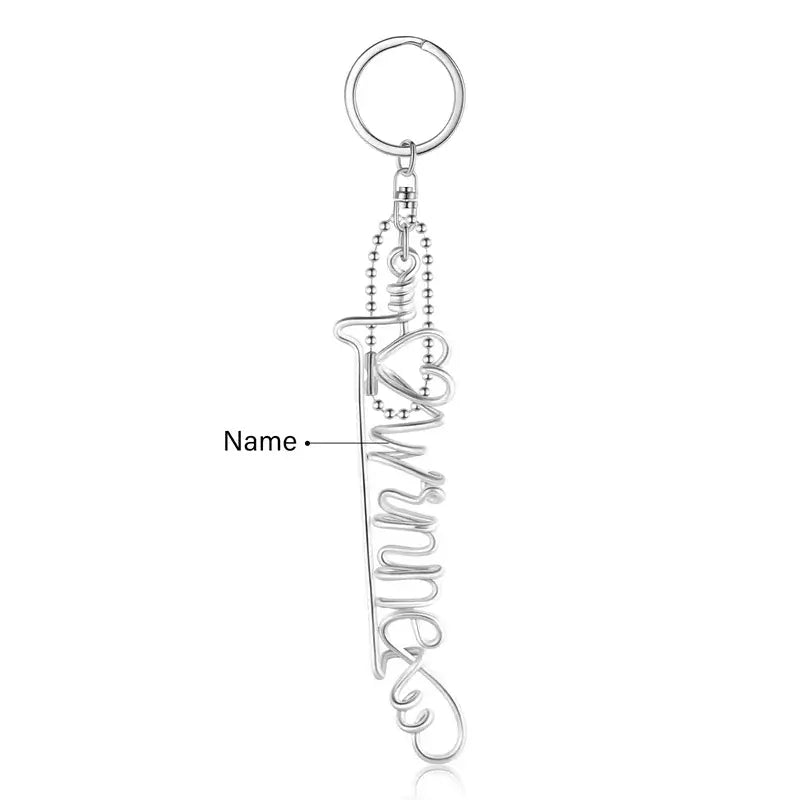 Minimalist Personalised Name Keyring Handmade