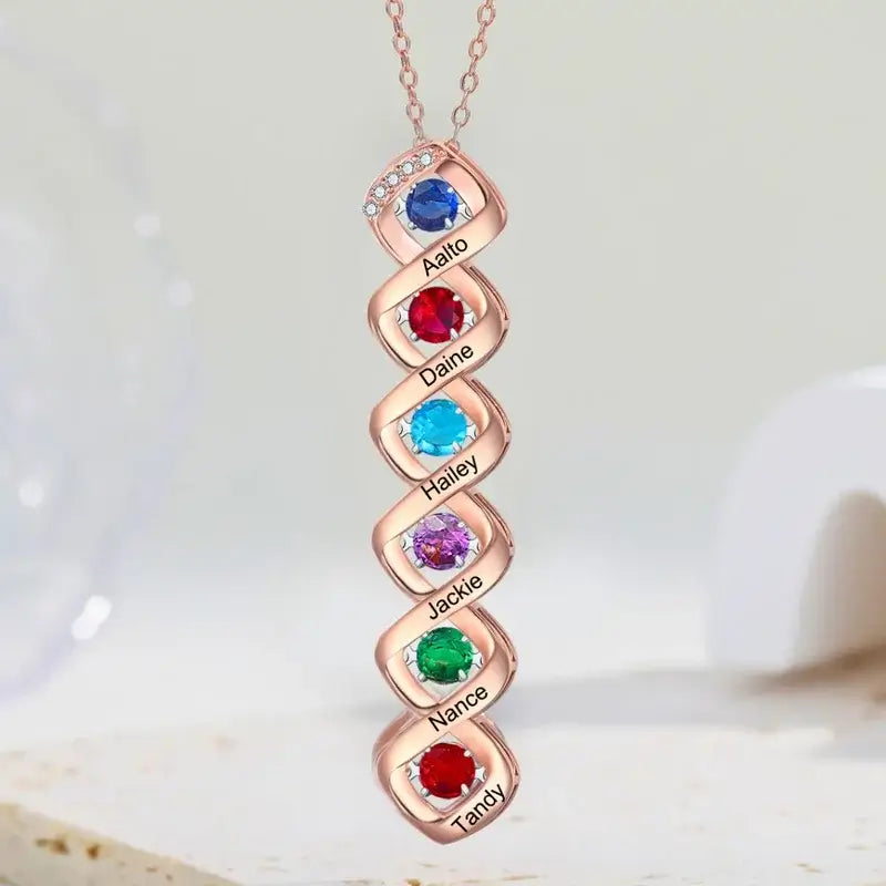 Birthstone Pendant for Mom, Mom Necklace for Mother's Day, Mother's Necklace with Children's Birthstone and Names, Custom Name Necklace, Mother's Day Gift