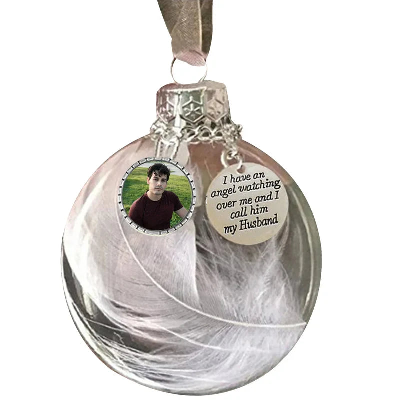 Photo Feather Bottle Personalised Christmas Bauble – Unique Christmas Ornament