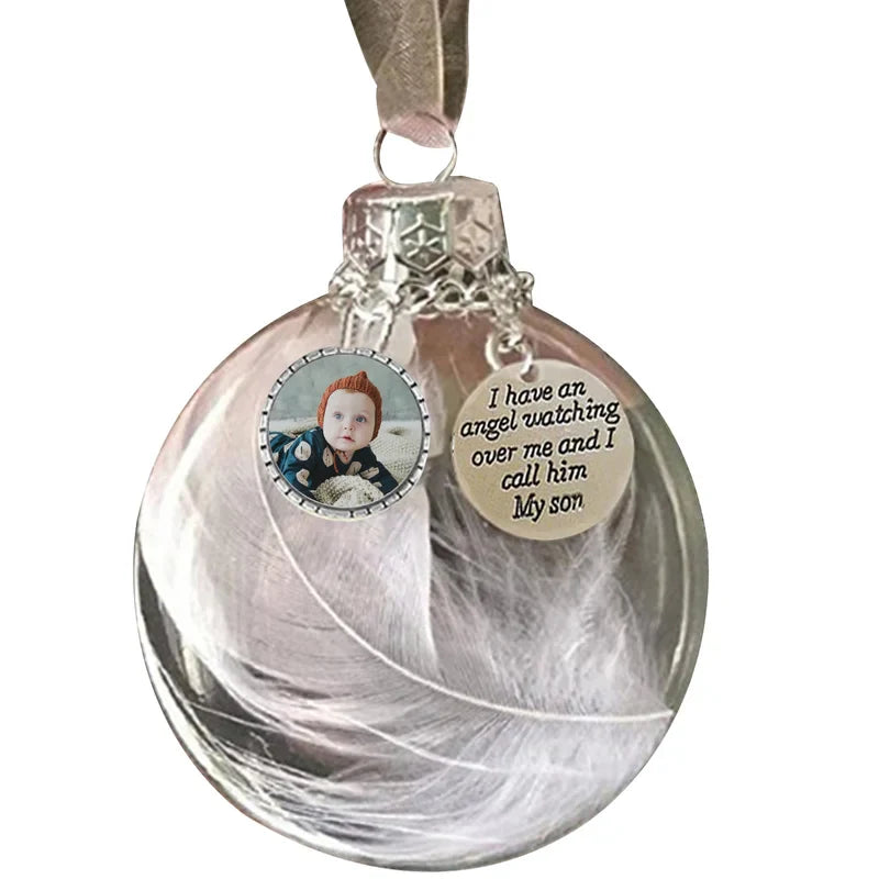 Photo Feather Bottle Personalised Christmas Bauble – Unique Christmas Ornament