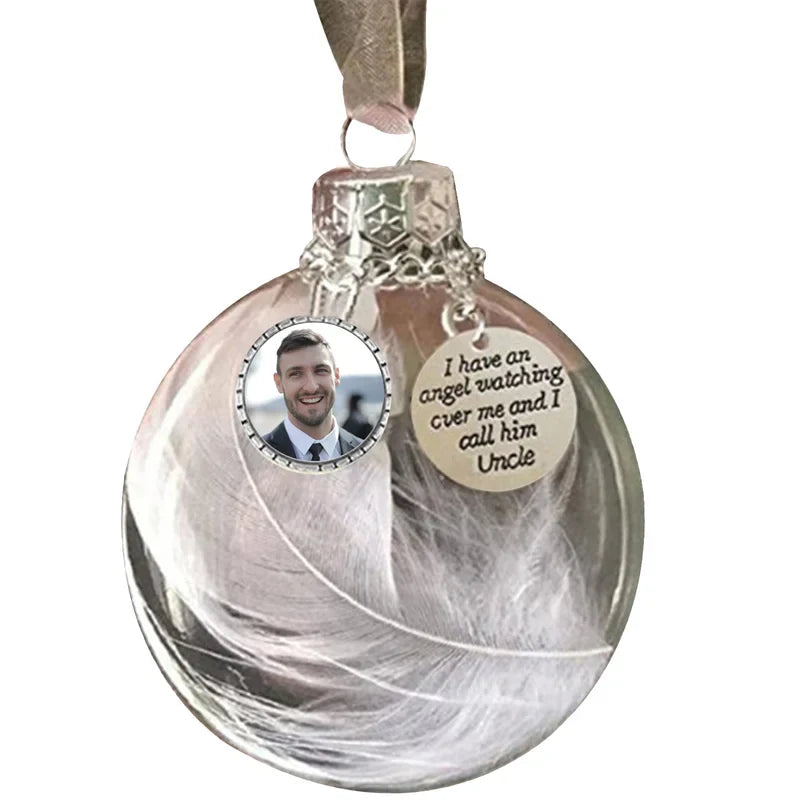 Photo Feather Bottle Personalised Christmas Bauble – Unique Christmas Ornament