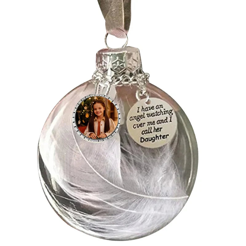 Photo Feather Bottle Personalised Christmas Bauble – Unique Christmas Ornament