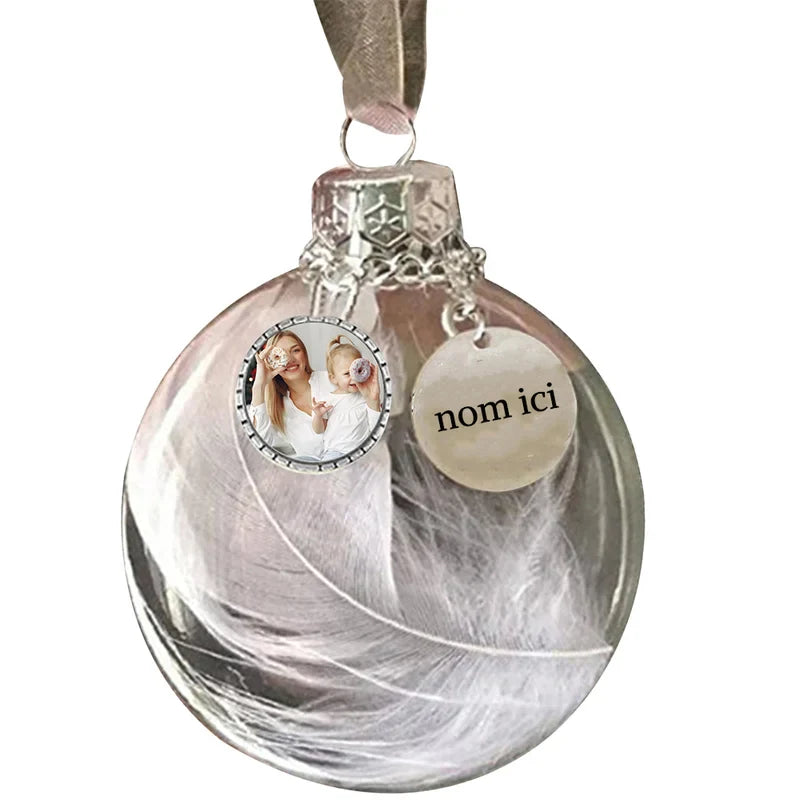 Photo Feather Bottle Personalised Christmas Bauble – Unique Christmas Ornament