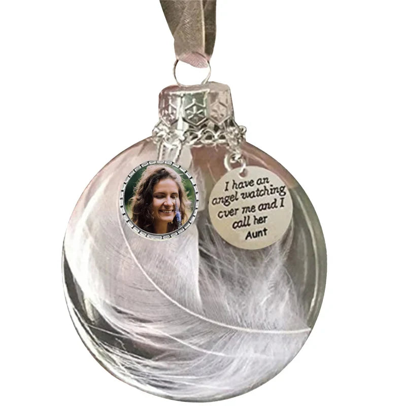 Photo Feather Bottle Personalised Christmas Bauble – Unique Christmas Ornament