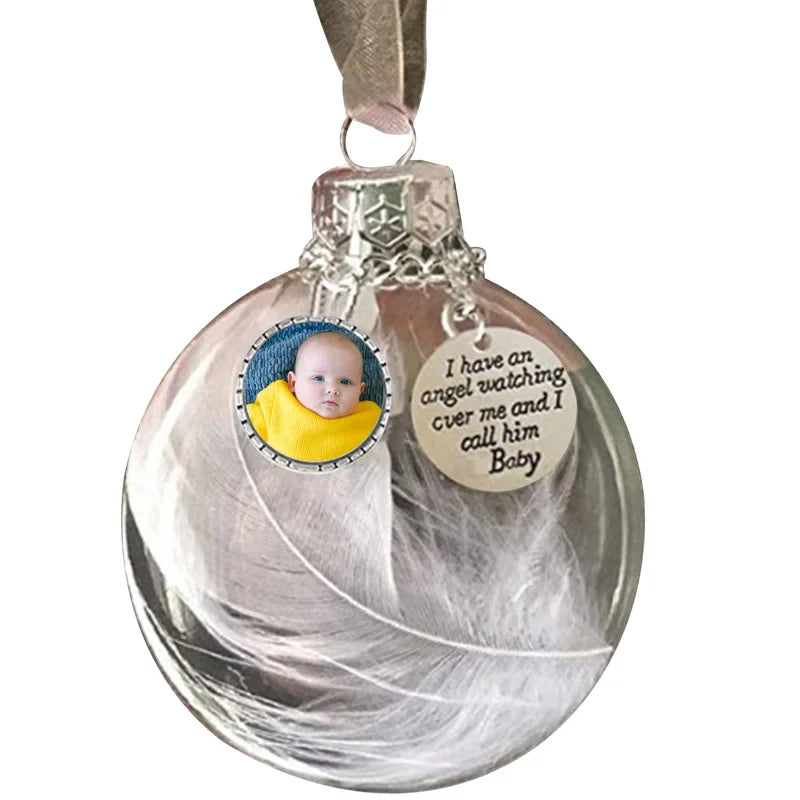 Photo Feather Bottle Personalised Christmas Bauble – Unique Christmas Ornament