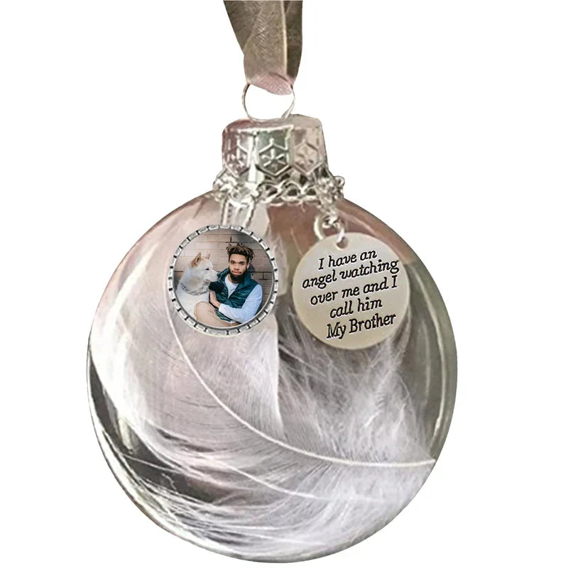 Photo Feather Bottle Personalised Christmas Bauble – Unique Christmas Ornament