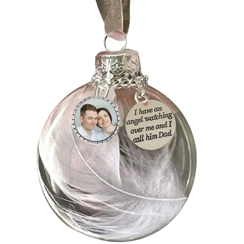 Photo Feather Bottle Personalised Christmas Bauble – Unique Christmas Ornament