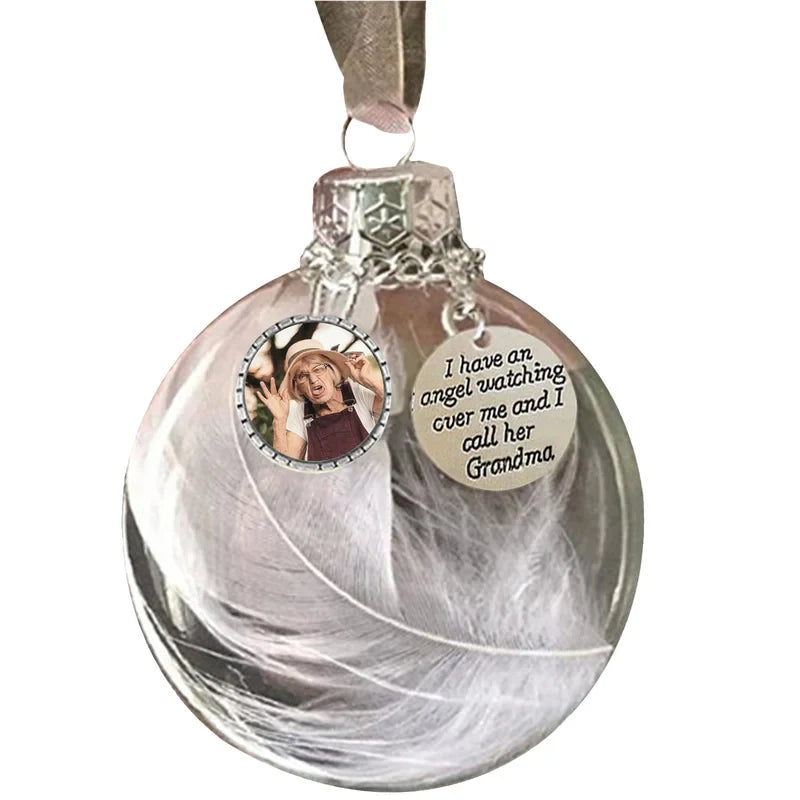 Photo Feather Bottle Personalised Christmas Bauble – Unique Christmas Ornament