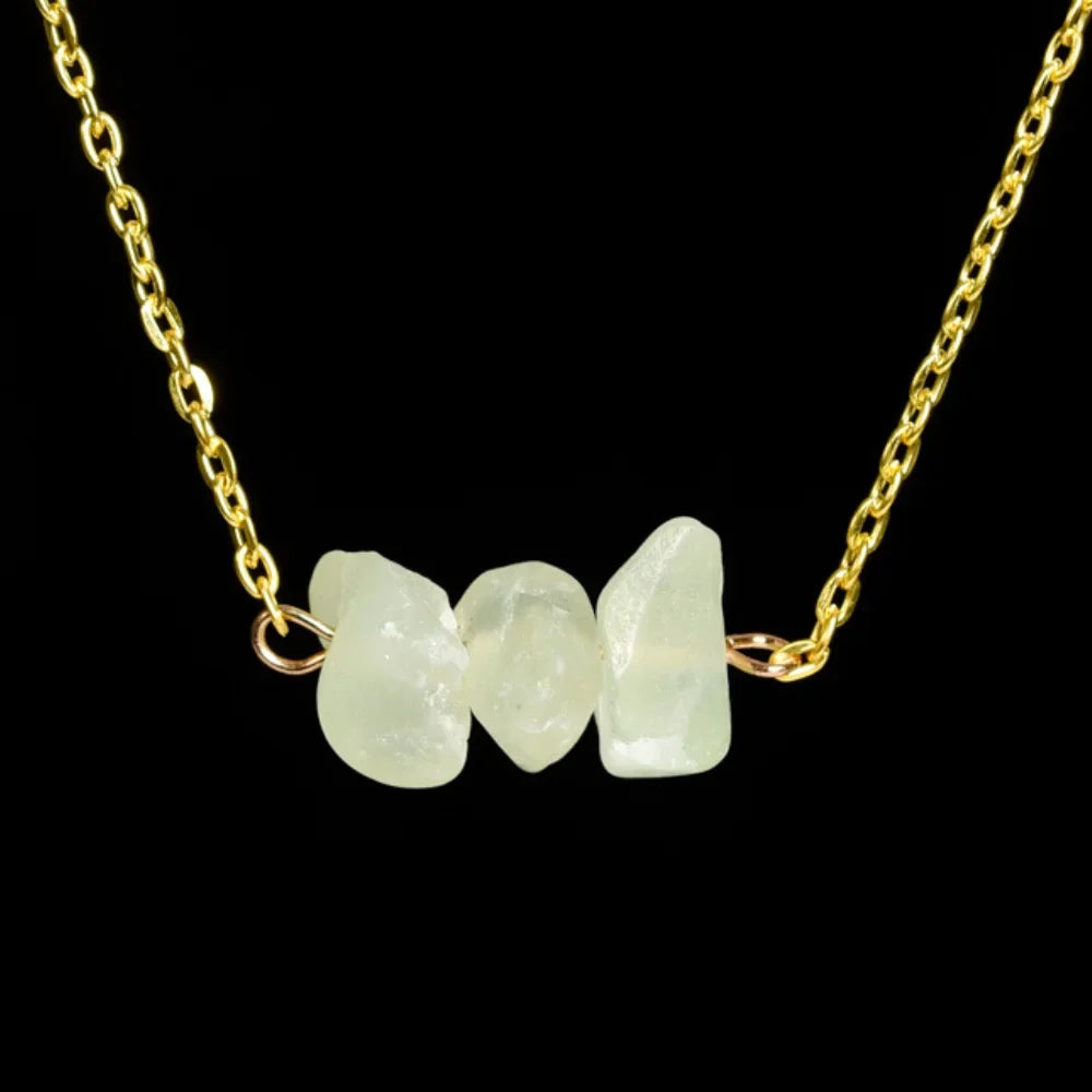 Prehnite Raw Crystal Necklace