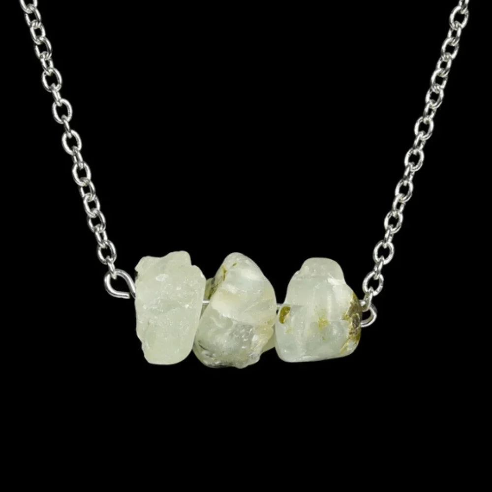 Prehnite Raw Crystal Necklace