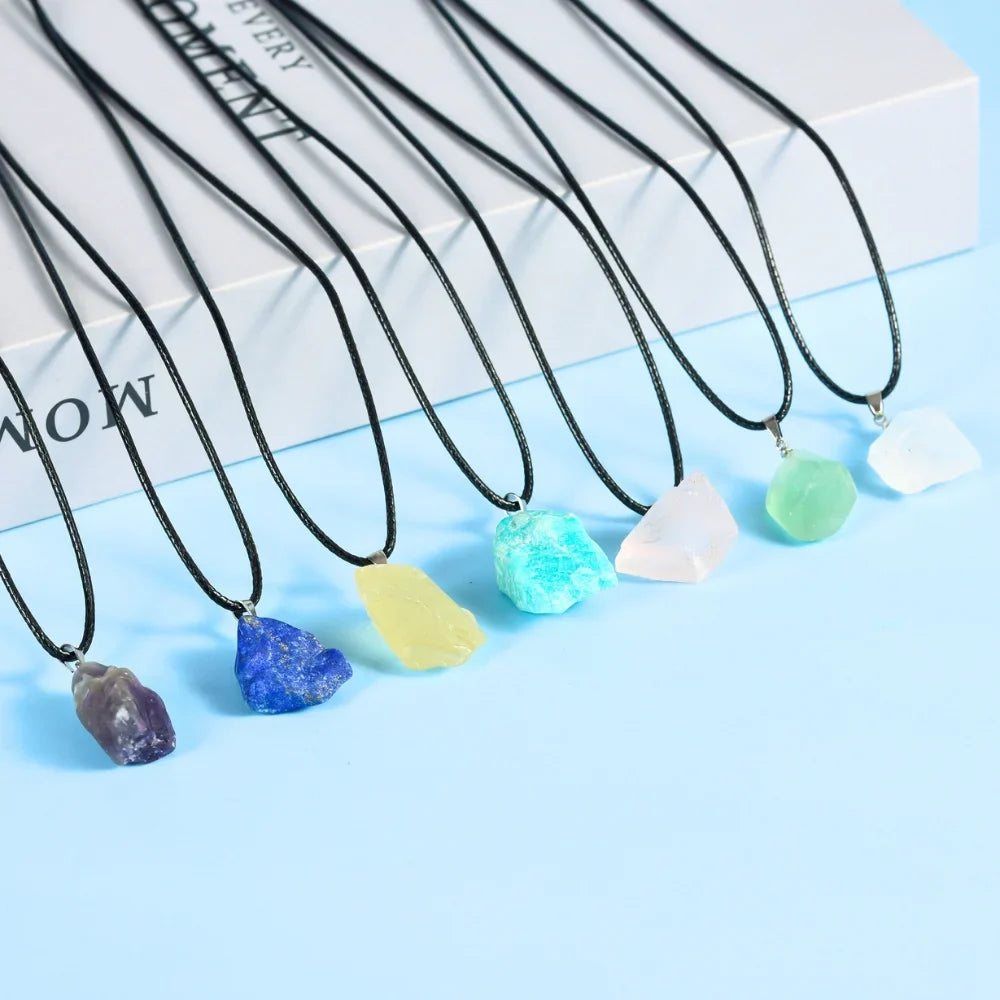 raw crystal necklace