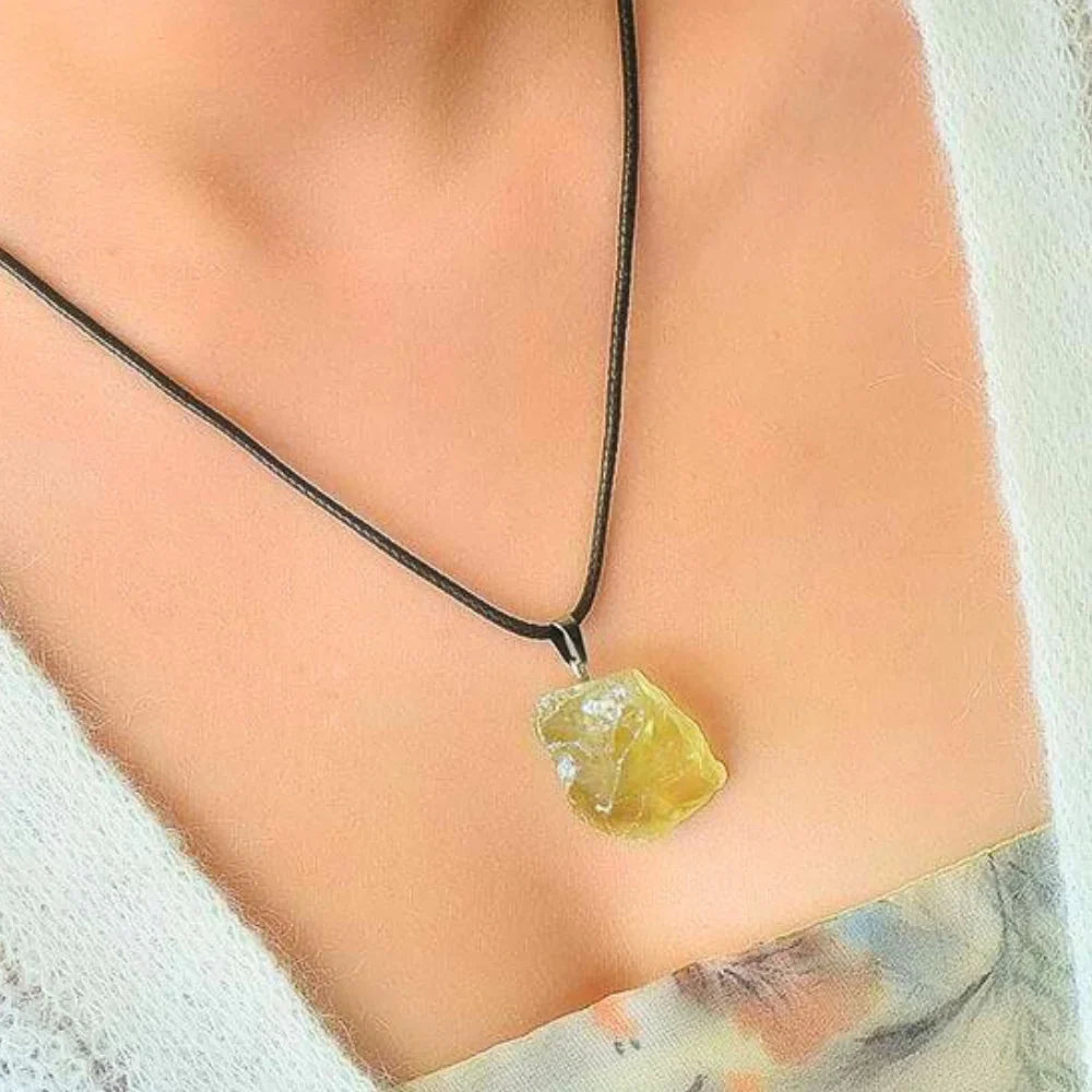 raw crystal necklace