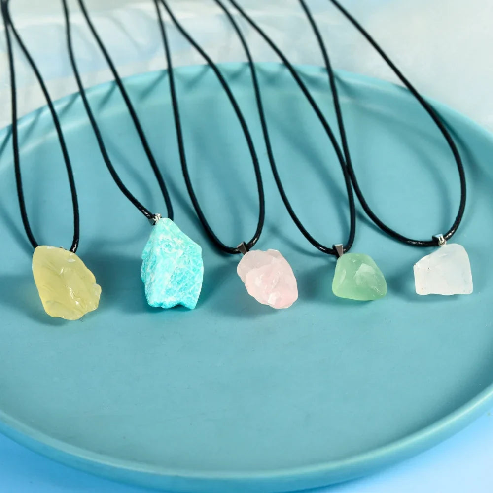 raw crystal necklace