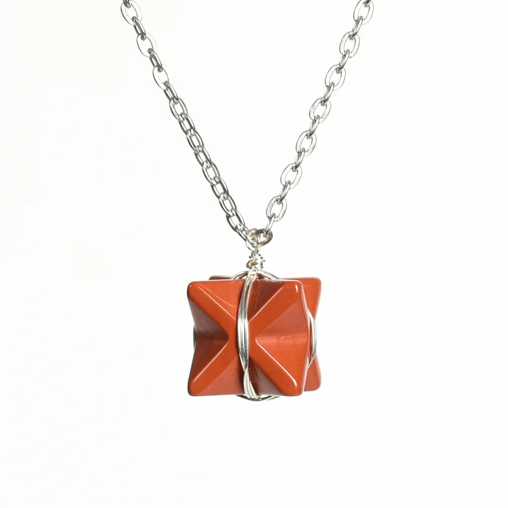 Red Jasper Merkaba Crystal Necklace