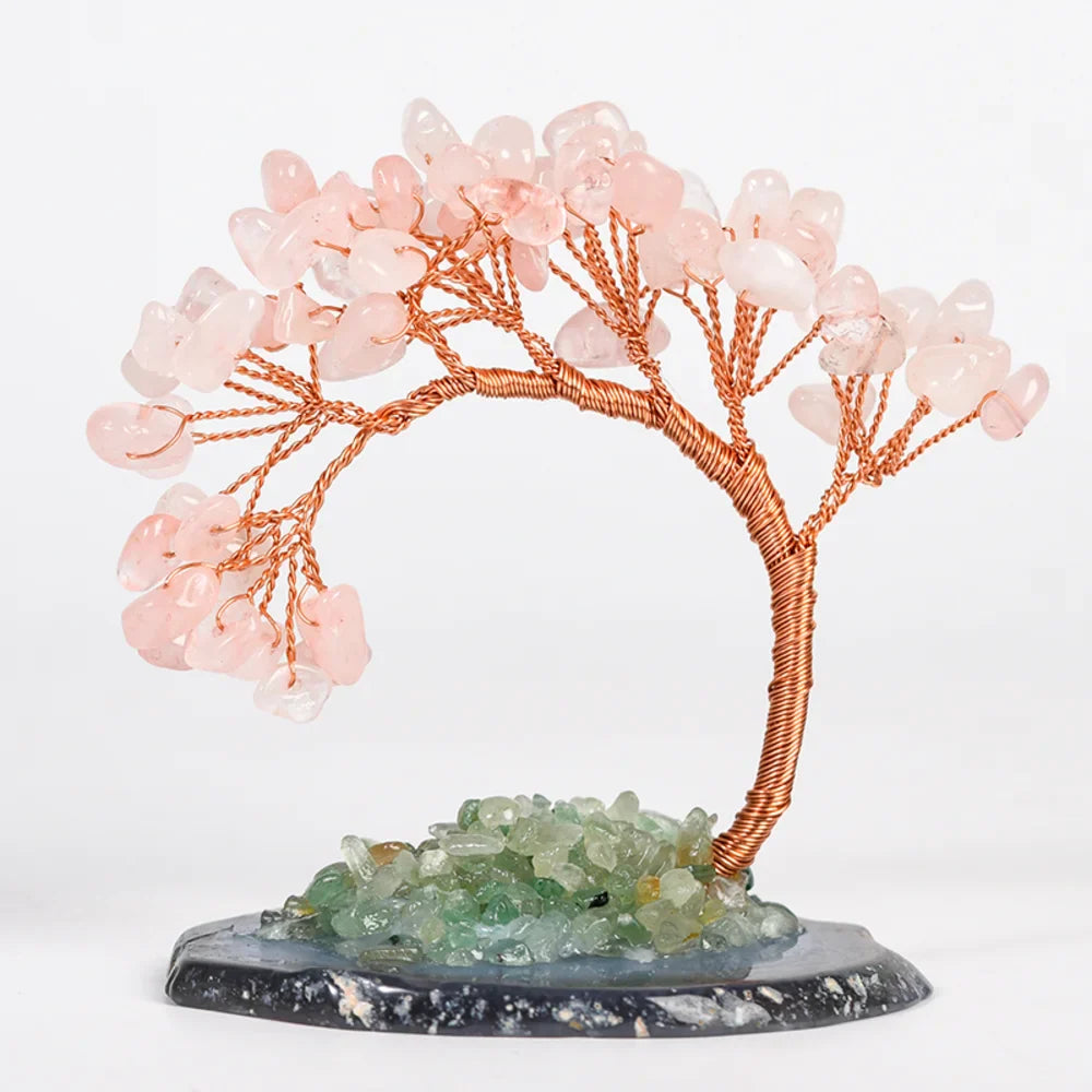 Rose Quartz Healing Crystal Tree - Tree with Crystals