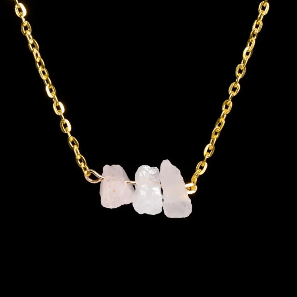 Rose Quartz Raw Crystal Necklace