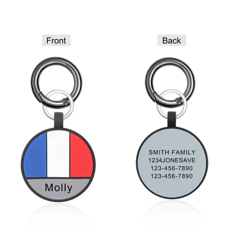 Silica Gel Flag Personalised Dog Tag