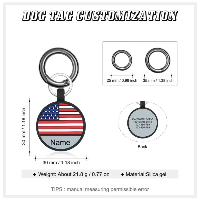 Silica Gel Flag Personalised Dog Tag