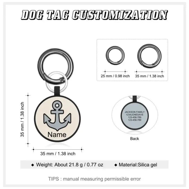 Six Style Silica Gel Personalised Dog Tag