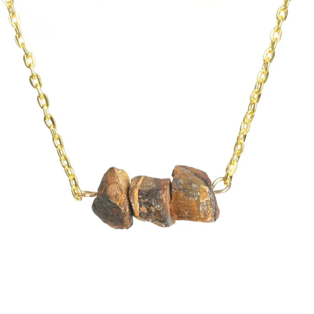 Tiger Eye Raw Crystal Necklace