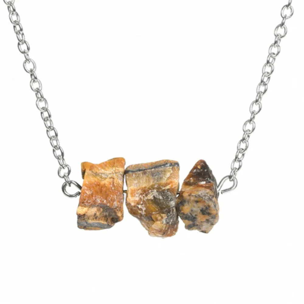 Tiger Eye Raw Crystal Necklace