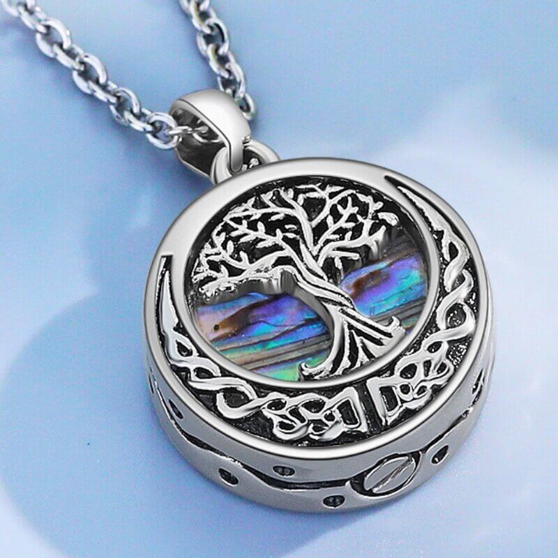 Tree of Life Locket with Ashes - Ashes Necklace with Engraving