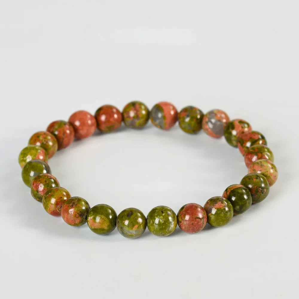 Unakite Healing Crystal Bracelet 8mm - Love & Grounding