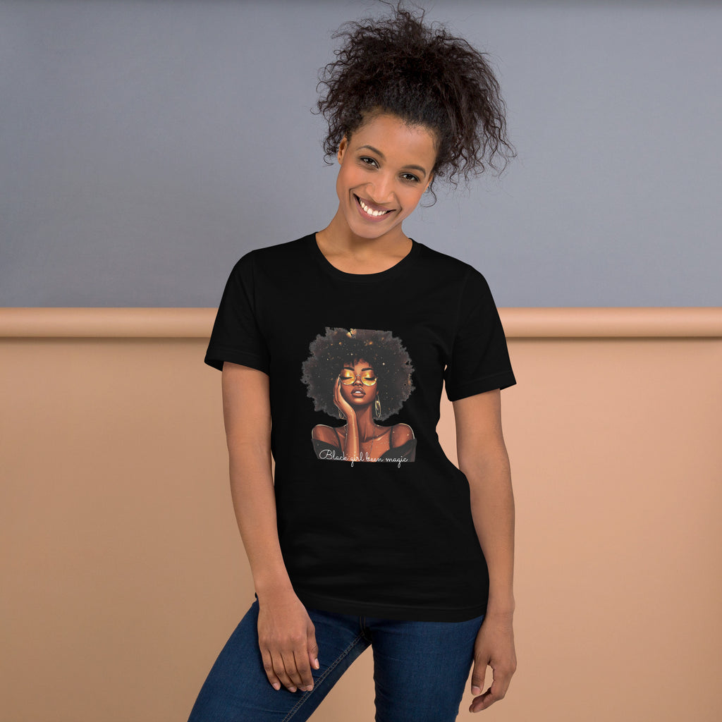 Celebrate Black History & Melanin Power | Black Girl Been Magic T-Shirt | Afro-American Pride & Natural Hair Vintage Tees | Black History T-Shirt for Women