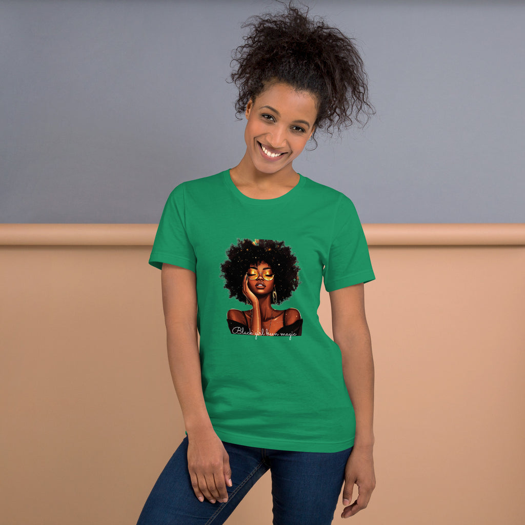 Product mockupCelebrate Black History & Melanin Power | Black Girl Been Magic T-Shirt | Afro-American Pride & Natural Hair Vintage Tees | Black History T-Shirt for Women