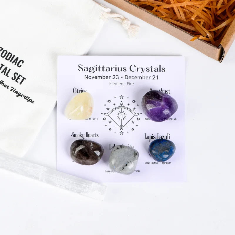 Zodiac Crystals Set - Zodiac Birthstones Set - Zodiac Energy & Healing