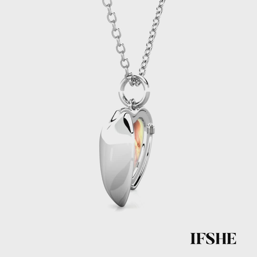 Sterling Silver Heart Locket Necklace