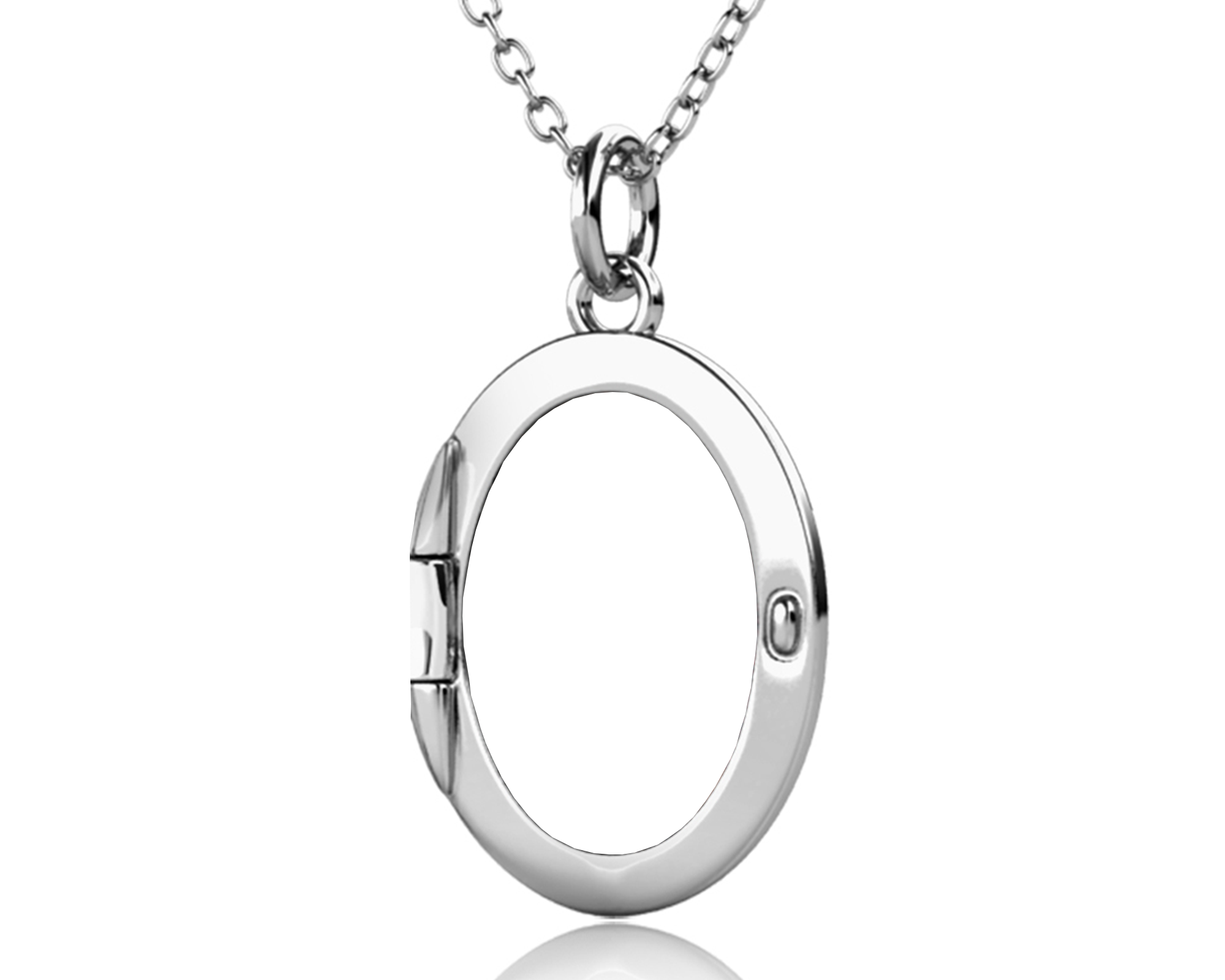 Personalised Locket with Photo - Oval Locket with Picture Inside - Sterling Silver