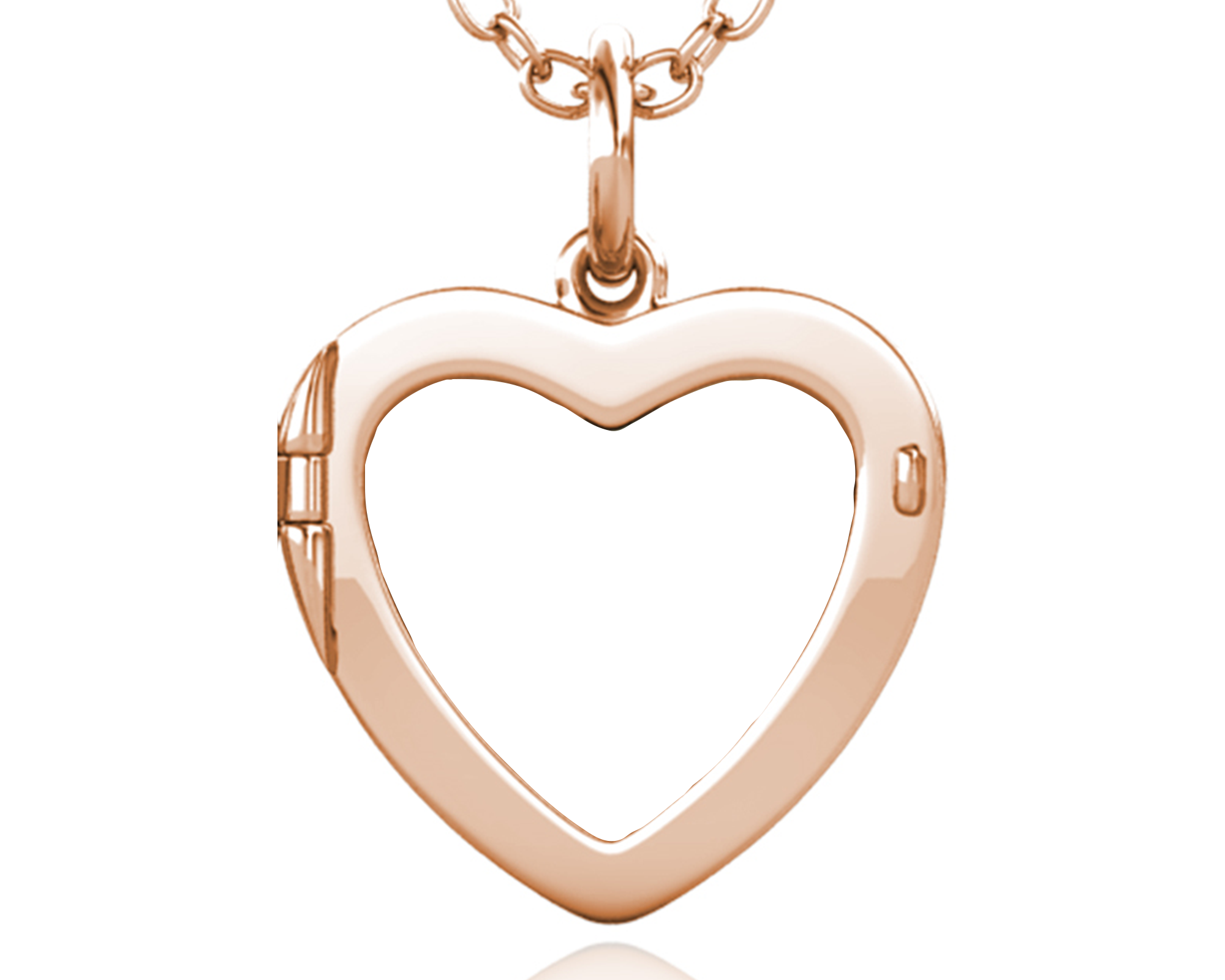 Rose Gold Locket Necklace - Heart Locket with Photo