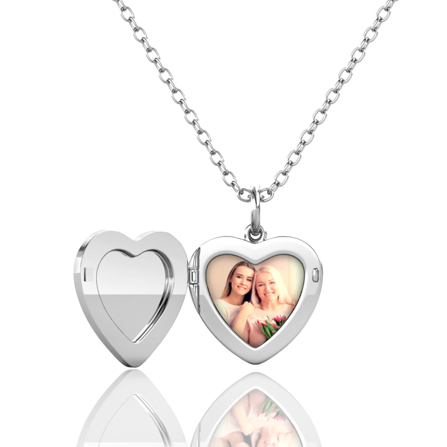 Personalised Heart Locket with Photo - Locket with Picture Inside - Sterling Silver