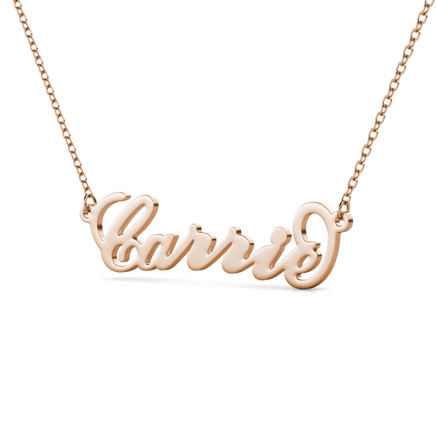 Carrie Style Name Necklace - Personalised Name Necklace Rose Gold - IFSHE UK