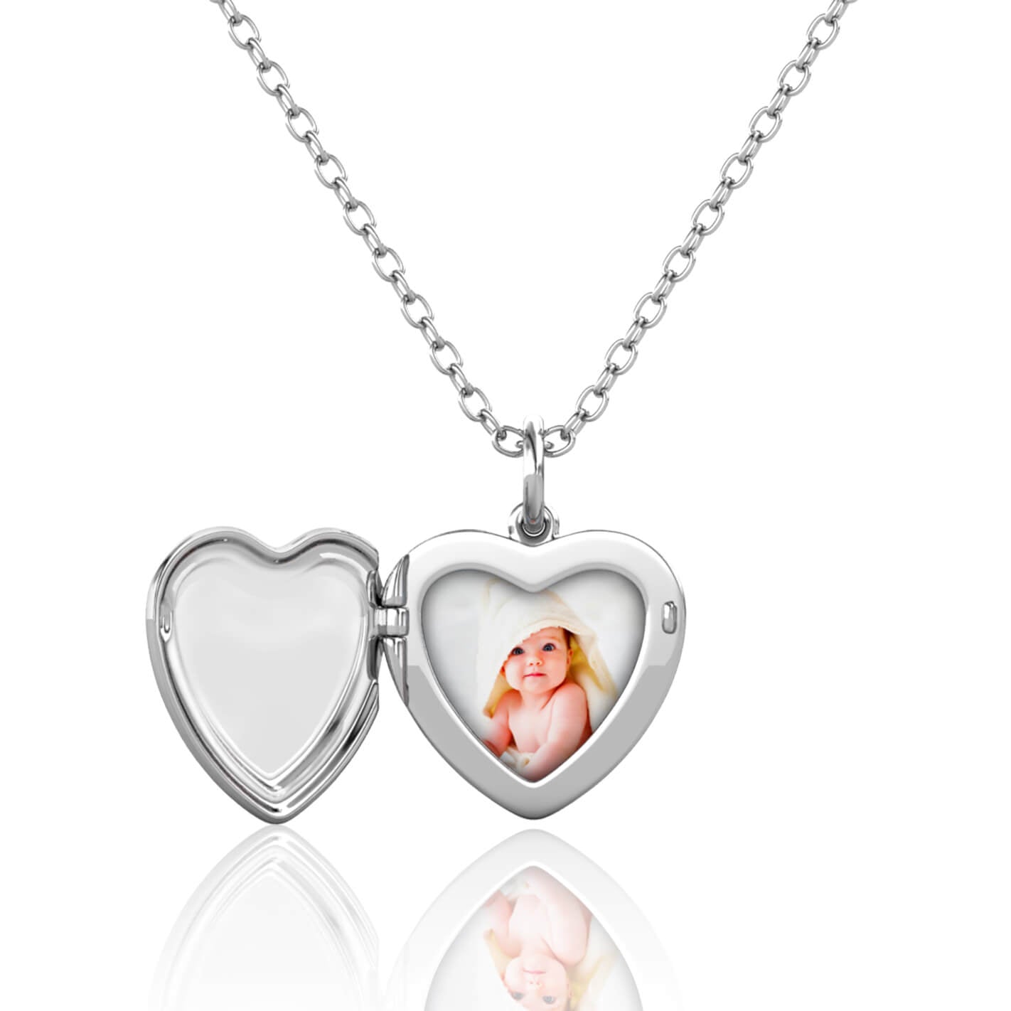 Personalised Heart Locket with Photo - Locket with Picture Inside - Sterling Silver