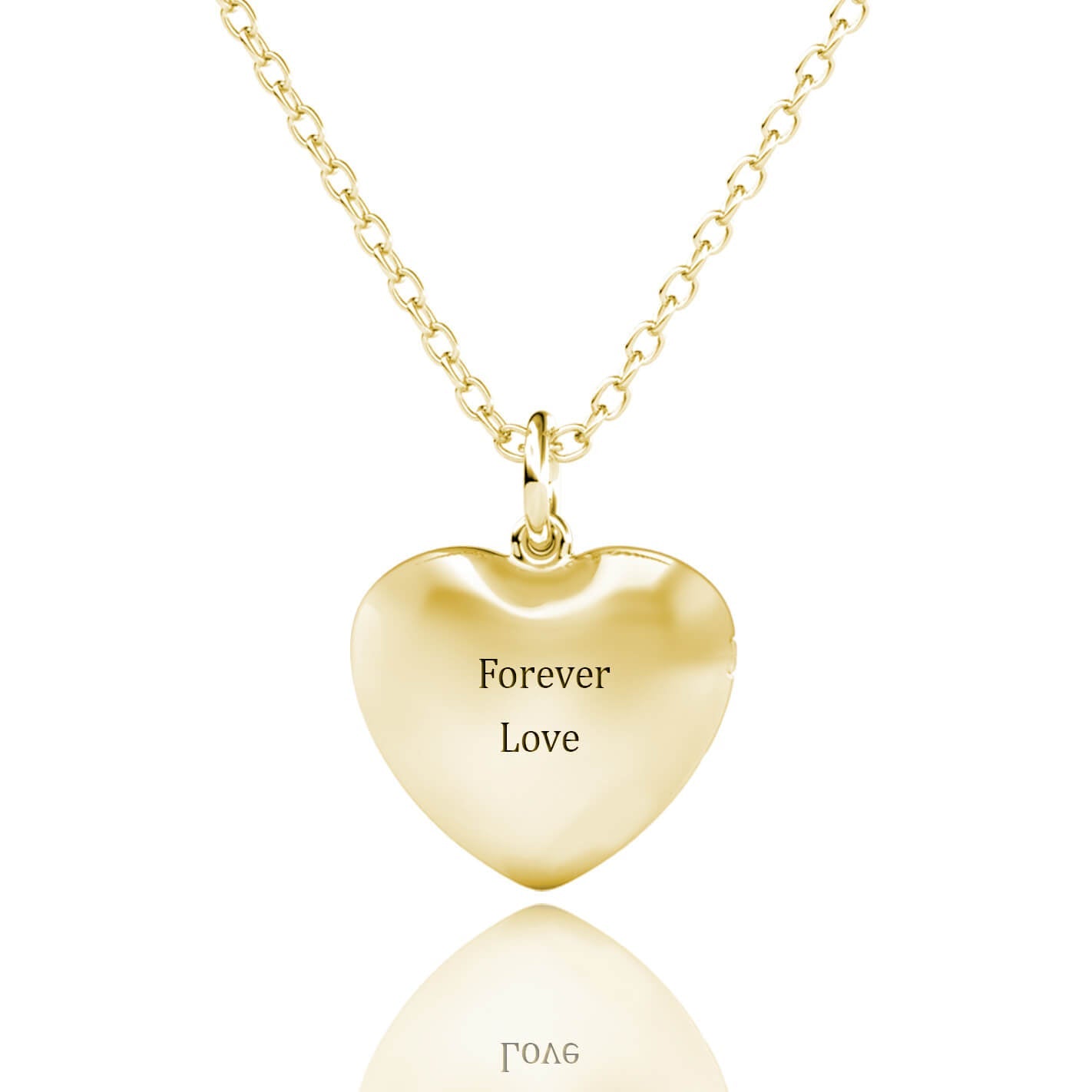 Personalised Heart Locket with Photo - Locket with Picture Inside - Gold