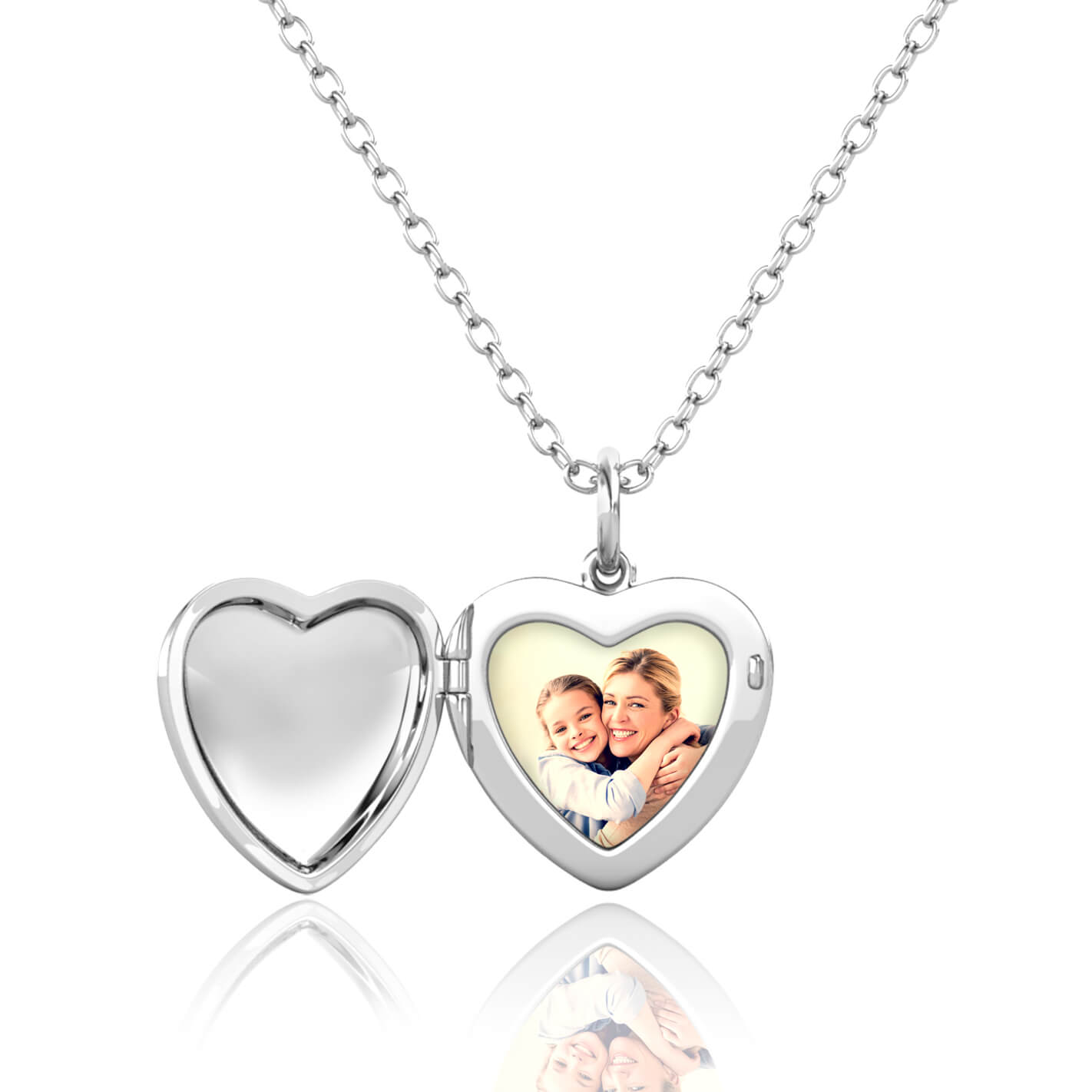 Personalised Heart Locket with Photo - Locket with Picture Inside - Sterling Silver