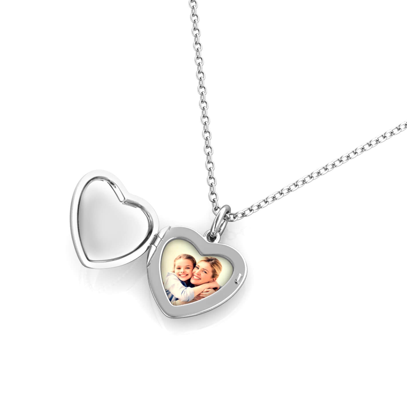 Personalised Heart Locket with Photo - Locket with Picture Inside - Sterling Silver