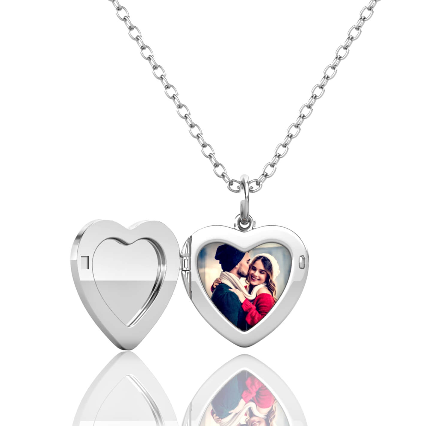 Personalised Heart Locket with Photo - Locket with Picture Inside - Sterling Silver