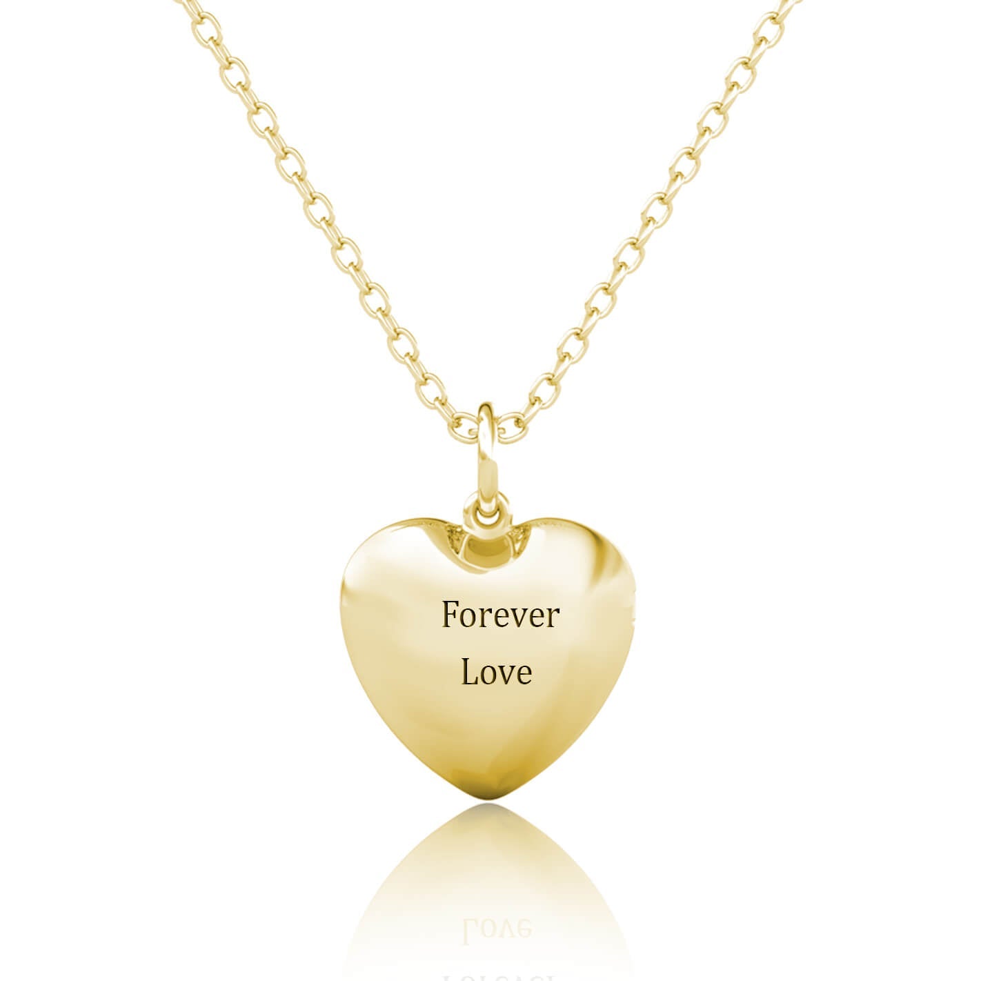 Personalised Heart Locket with Photo - Locket with Picture Inside - Gold