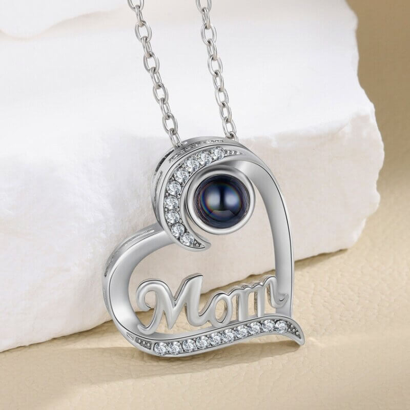 Heart Shaped Photo Projection Necklace for Mother