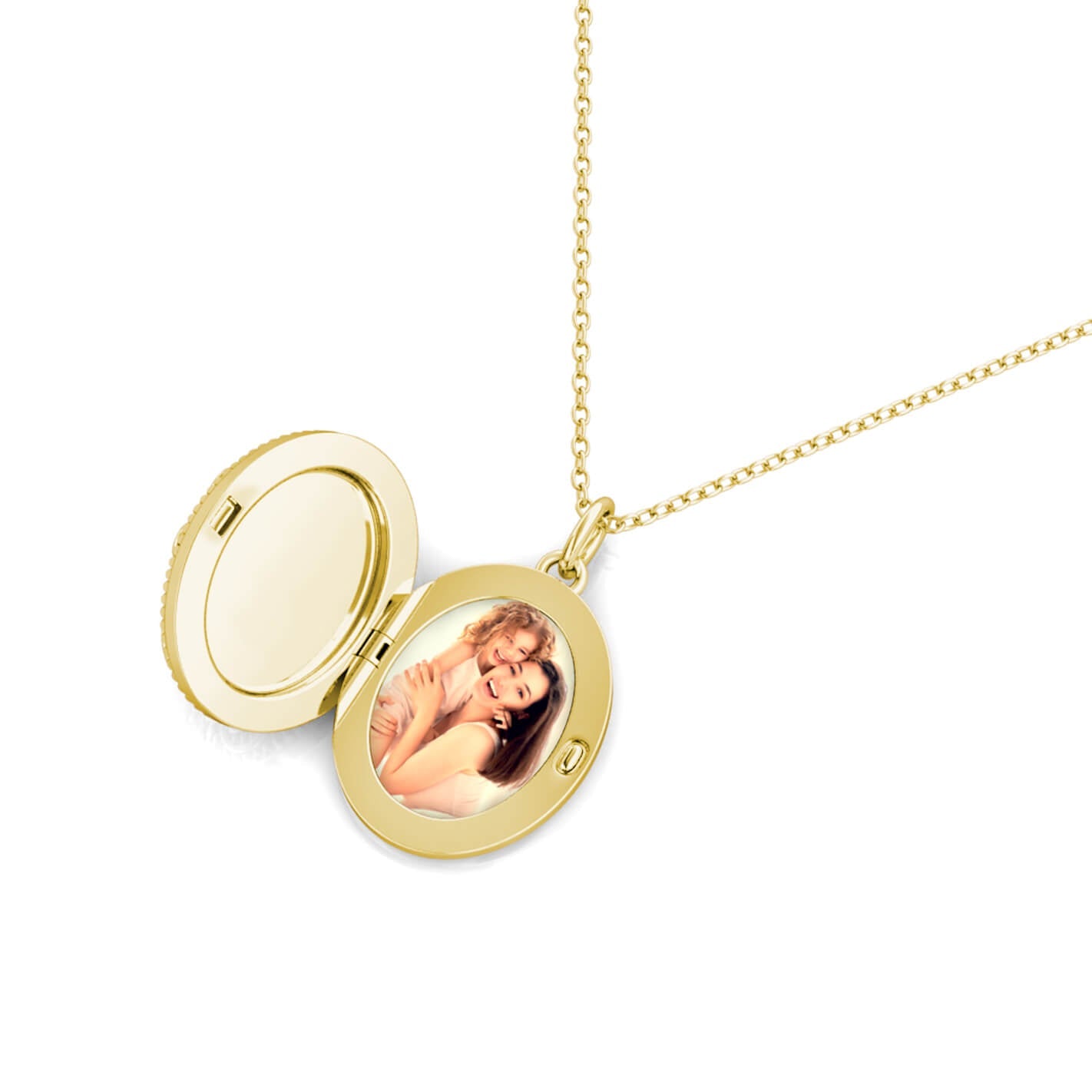 Personalised Locket with Photo - Oval Locket with Picture Inside - Gold