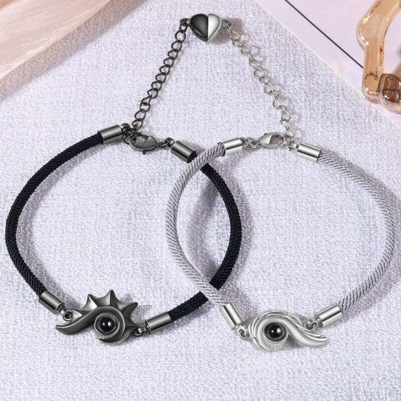 Couple Photo Projection Bracelets Conch Charms