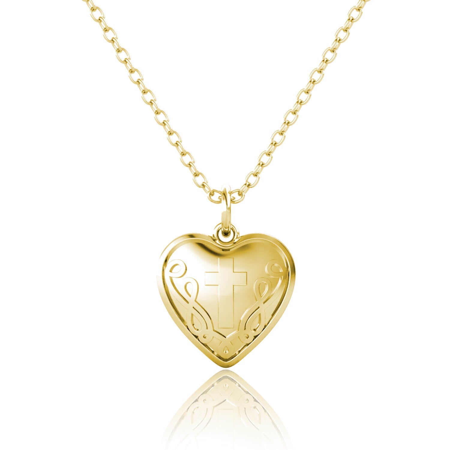 Personalised Heart Locket with Photo - Locket with Picture Inside - Gold