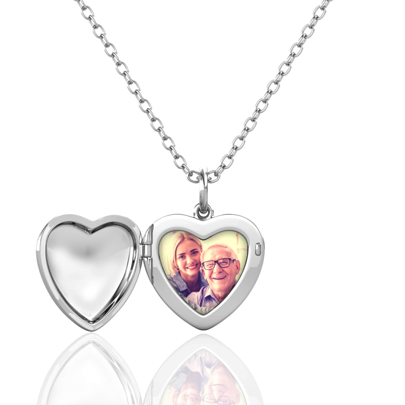 Personalised Heart Locket with Photo - Locket with Picture Inside - Sterling Silver