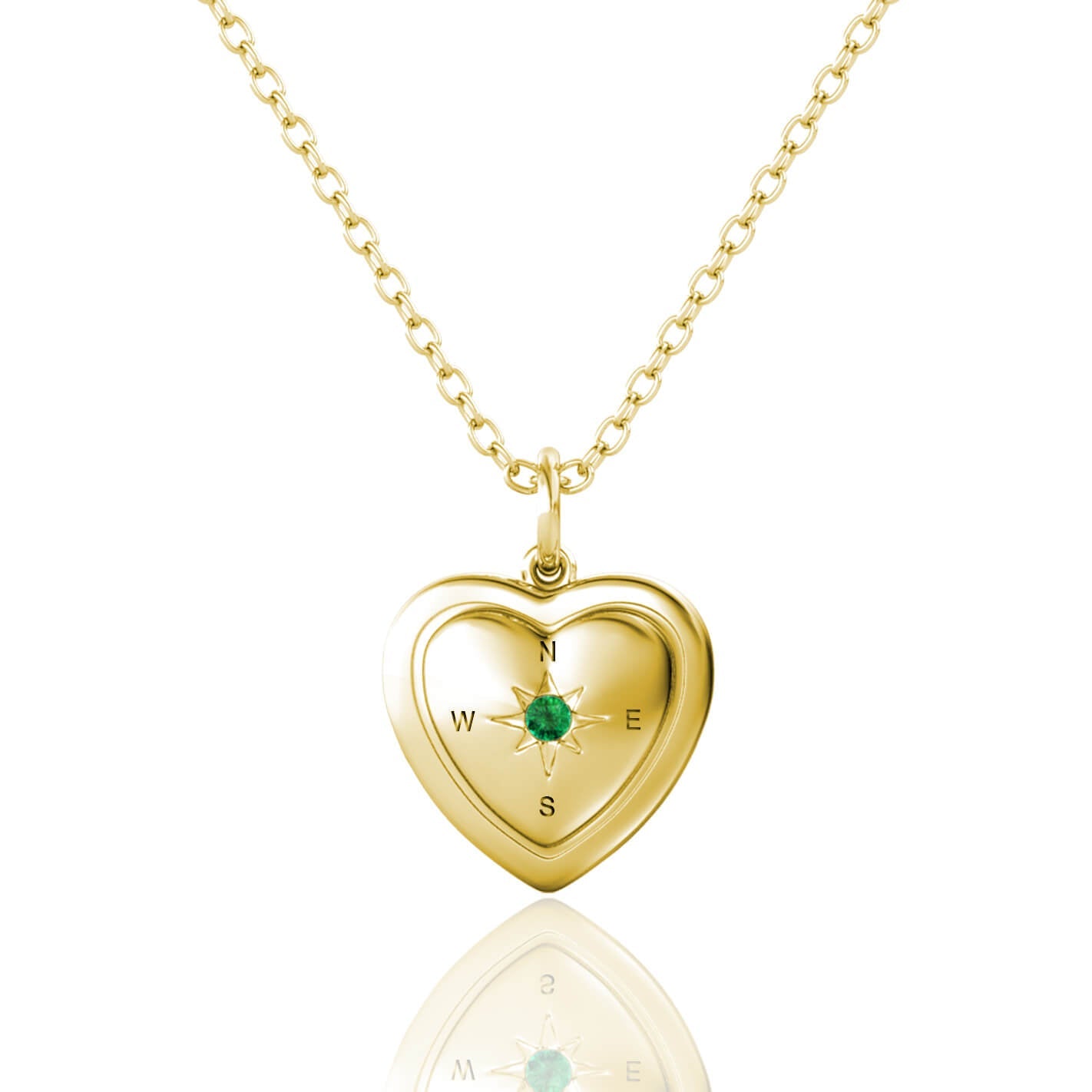 Personalised Heart Locket with Photo - Locket with Picture Inside - Gold